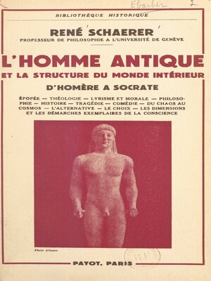 cover image of L'homme antique et la structure du monde intérieur